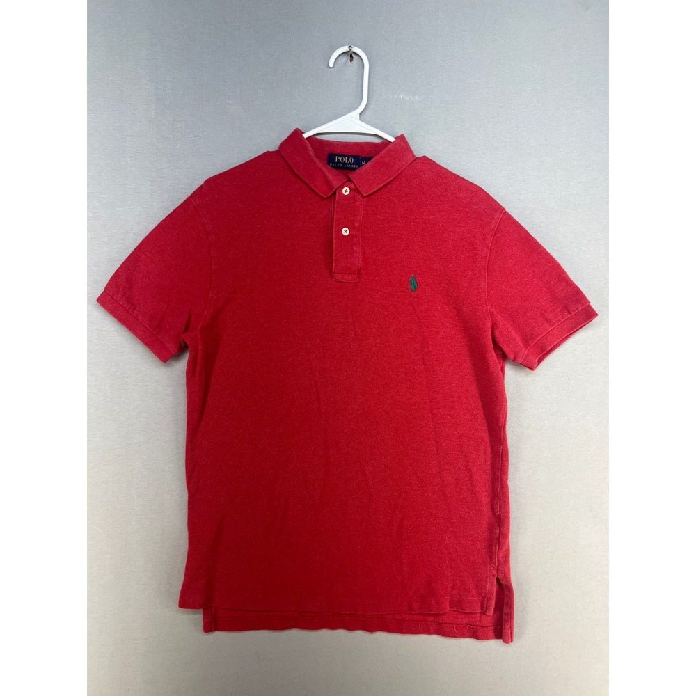 Polo Ralph Lauren Polo Shirt Mens Medium Red Excellent Short Sleeve Pique Pony